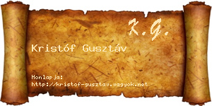 Kristóf Gusztáv névjegykártya